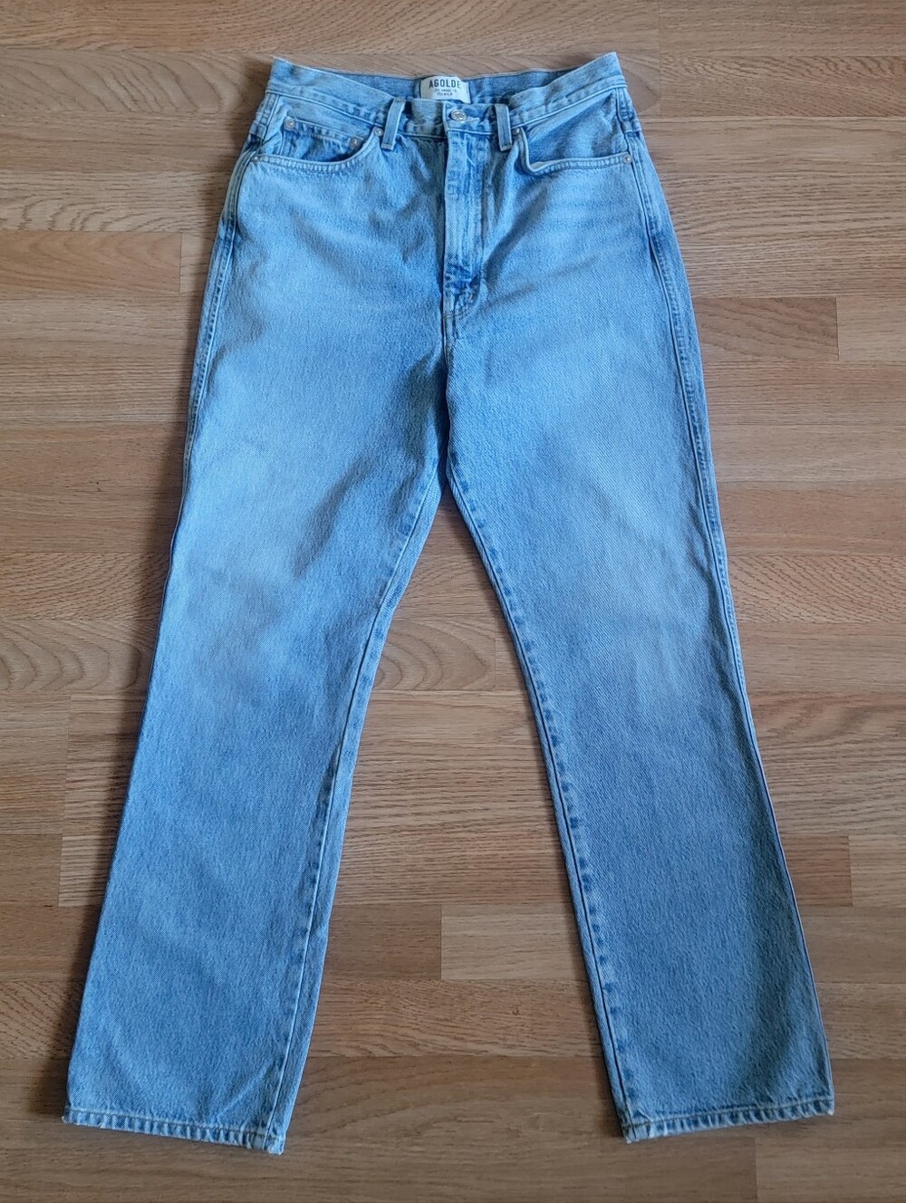 AGOLDE Light Blue Women's Straight-Leg Jeans